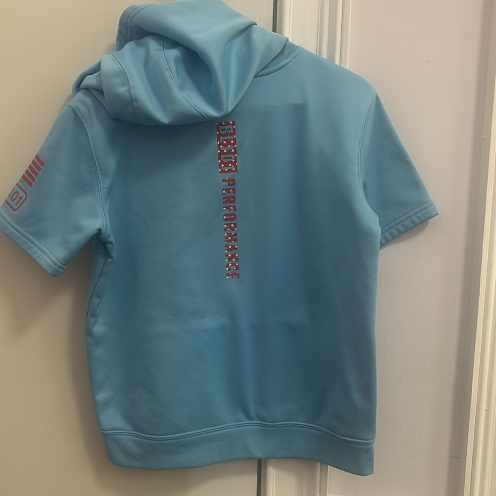 THREE Baseball Lifestyle Short Sleeve Hoodies Sz Youth Medium - Picture 5 of 10
